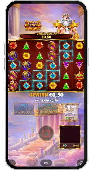 Start van de rollen en multipliers in Gates of Olympus Super Scatter