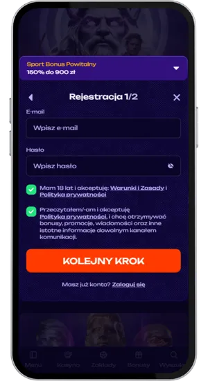 Rejestracja konta i depozyt w złotych do gry w Gates of Olympus Super Scatter