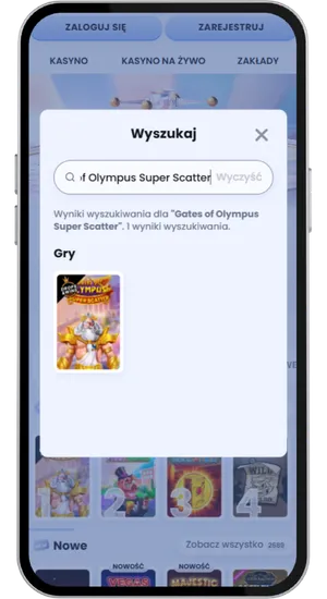Vyhledání hry Gates of Olympus Super Scatter v katalogu casina